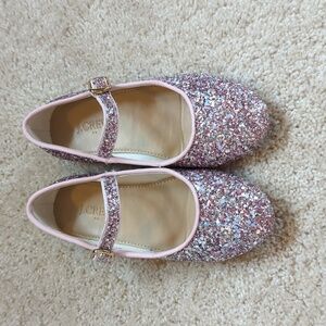 J.Crew girls pink glitter shoes size 12